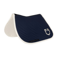 Manta de salto Equestro acolchoada Wave em tecido técnico Blazer marinho / branco antigo Azul-marinho