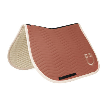 Manta de salto Equestro acolchoada Wave em tecido técnico Redwood / branco antigo Vermelho