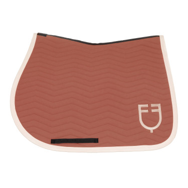 Manta de salto Equestro acolchoada Wave em tecido técnico Redwood / branco antigo Vermelho