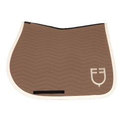 Manta de salto Equestro acolchoada Wave em tecido técnico Nogueira / branco antigo Castanho