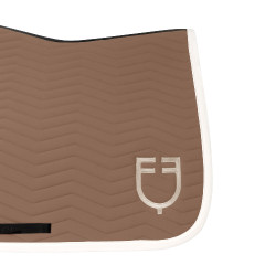 Manta de salto Equestro acolchoada Wave em tecido técnico Nogueira / branco antigo Castanho
