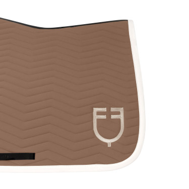 Manta de salto Equestro acolchoada Wave em tecido técnico Nogueira / branco antigo Castanho Manta de salto Equestro acolchoada Wave em tecido técnico Nogueira / branco antigo Castanho