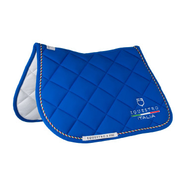 Manta de salto Equestro x FISE com debrum com a bandeira italiana Azul da Savoia