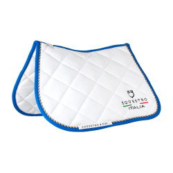 Manta de salto Equestro x FISE com debrum com a bandeira italiana Branco / azul de Saboia
