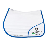 Manta de salto Equestro x FISE com logótipo bordado Branco / azul de Saboia