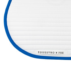 Manta de salto Equestro x FISE com logótipo bordado Branco / azul de Saboia Manta de salto Equestro x FISE com logótipo bordado Branco / azul de Saboia