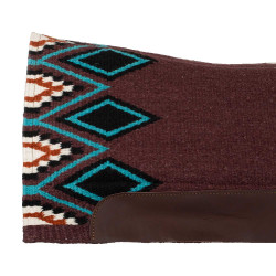 Manta western Pool’s ergonômica contornada de lã Vinho / turquesa