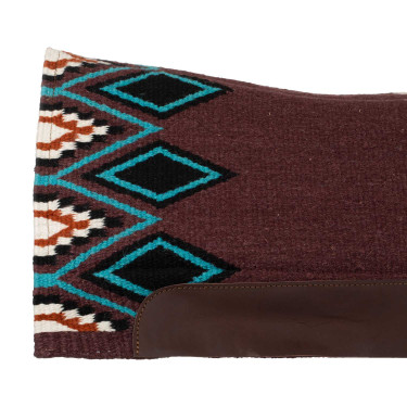 Manta western Pool’s ergonômica contornada de lã Vinho / turquesa