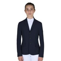 Casaco de concurso infantil Equestro corte slim três botões Blazer marinho Azul-marinho Casaco de concurso infantil Equestro corte slim três botões Blazer marinho Azul-marinho