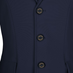 Casaco de concurso infantil Equestro corte slim três botões Blazer marinho Azul-marinho