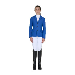 Casaco de concurso infantil Equestro corte slim três botões Quartzo azul