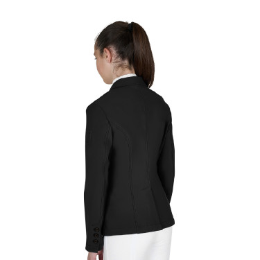 Casaco de concurso infantil Equestro corte slim três botões Preto