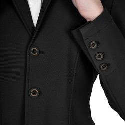 Casaco de concurso infantil Equestro corte slim três botões Preto