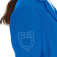 Casaco de concurso infantil unissexo Equestro x FISE de três botões Blazer marinho Azul-marinho