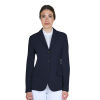 Casaco de concurso feminino Equestro com logótipo em relevo Blazer marinho Azul-marinho Casaco de concurso feminino Equestro com logótipo em relevo Blazer marinho Azul-marinho
