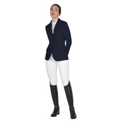 Casaco de concurso feminino Equestro com logótipo em relevo Blazer marinho Azul-marinho