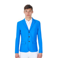 Casaco de competição masculino Equestro x FISE de três botões Azul da Savoia