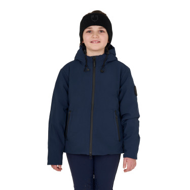 Casaco infantil unissex Equestro impermeável e corta-vento em nylon Blazer marinho Azul-marinho