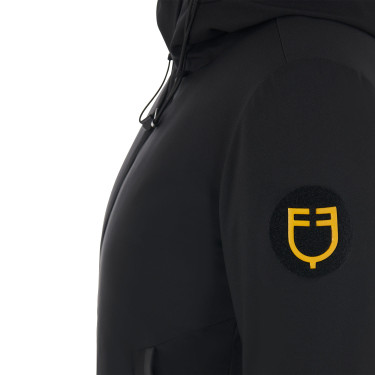 Casaco infantil unissex Equestro impermeável e corta-vento em nylon Preto