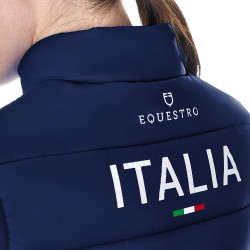 Colete feminino sem mangas Equestro x FISE corte slim Blazer marinho Azul-marinho