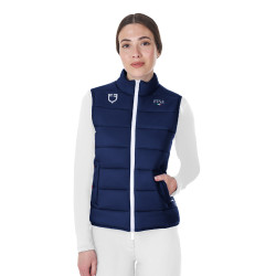 Colete feminino sem mangas Equestro x FISE corte slim Blazer marinho Azul-marinho
