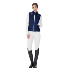 Colete feminino sem mangas Equestro x FISE corte slim Blazer marinho Azul-marinho