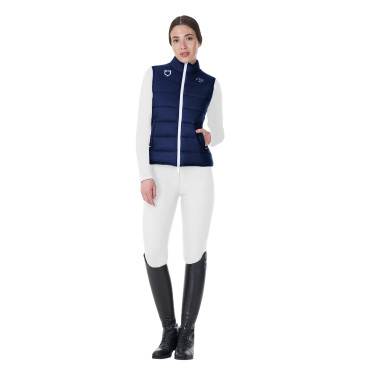 Colete feminino sem mangas Equestro x FISE corte slim Blazer marinho Azul-marinho