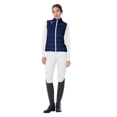 Colete feminino sem mangas Equestro x FISE corte slim Blazer marinho Azul-marinho