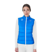 Colete feminino sem mangas Equestro x FISE corte slim Azul da Savoia