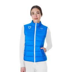 Colete feminino sem mangas Equestro x FISE corte slim Azul da Savoia Colete feminino sem mangas Equestro x FISE corte slim Azul da Savoia