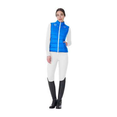 Colete feminino sem mangas Equestro x FISE corte slim Azul da Savoia Colete feminino sem mangas Equestro x FISE corte slim Azul da Savoia