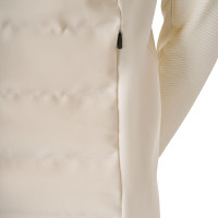 Colete feminino sem mangas Equestro com zíper em mistura técnica Branco antigo Bege