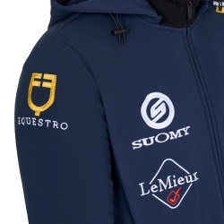 Casaco Softshell masculino Equestro New Style Multilogo Blazer marinho Azul-marinho