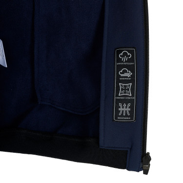 Casaco Softshell masculino Equestro New Style Multilogo Blazer marinho Azul-marinho