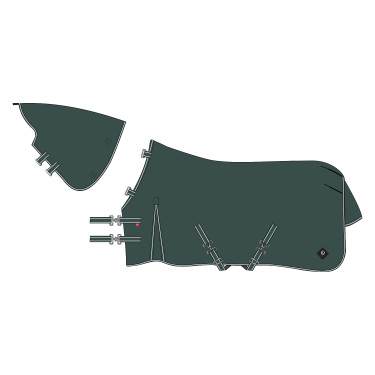 Capa de paddock Imperial Riding Basic com pescoço removível 400 g Verde