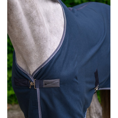 Manta polar econômica Waldhausen com tiras cruzadas Azul noturno