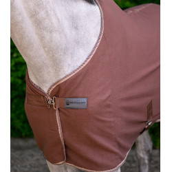 Manta polar econômica Waldhausen com tiras cruzadas Mocca Castanho