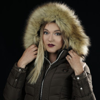 Parka feminina VAASA Flags & Cup  Cinzento-acastanhado Castanho