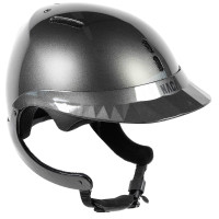 Capacete de equitação Naca Gravity XP Preto ônix brilhante / ouro rosa