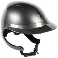 Capacete de equitação Naca Gravity XP Grafite brilhante / preto Cinzento