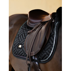 Sela Equestrian Stockholm Jumping com falso pelo de carneiro Crystal Preto Sela Equestrian Stockholm Jumping com falso pelo de carneiro Crystal Preto