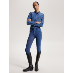 Camisa de ganga Tommy Hilfiger Equestrian stretch woodside mulher Herança Azul Camisa de ganga Tommy Hilfiger Equestrian stretch woodside mulher Herança Azul