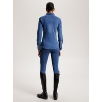 Camisa de ganga Tommy Hilfiger Equestrian stretch woodside mulher Herança Azul