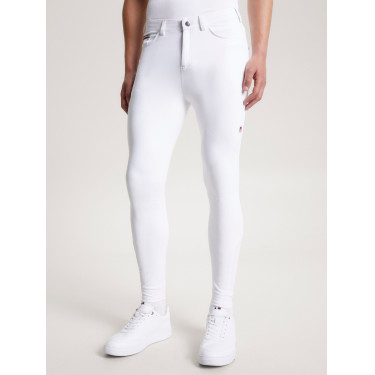 Calças de equitação Tommy Hilfiger Equestrian todas as estações Geneva com grip nos joelhos para homem Branco óptico