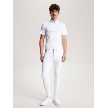 Calças de equitação Tommy Hilfiger Equestrian todas as estações Geneva com grip nos joelhos para homem Branco óptico
