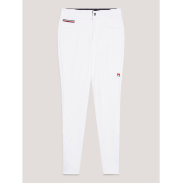 Calças de equitação Tommy Hilfiger Equestrian todas as estações Geneva com grip nos joelhos para homem Branco óptico