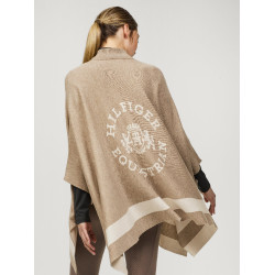 Poncho de malha às riscas Tommy Hilfiger Equestrian com fecho  Cinzento-acastanhado Castanho