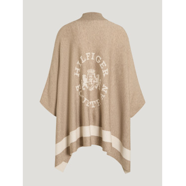 Poncho de malha às riscas Tommy Hilfiger Equestrian com fecho Cinzento-acastanhado Castanho Poncho de malha às riscas Tommy Hilfiger Equestrian com fecho Cinzento-acastanhado Castanho