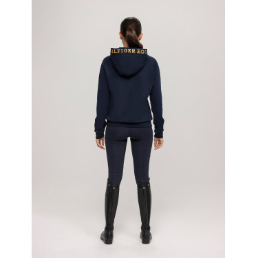 Moletom com capuz Tommy Hilfiger Equestrian Colorado logótipo feminino Céu do deserto Azul Moletom com capuz Tommy Hilfiger Equestrian Colorado logótipo feminino Céu do deserto Azul