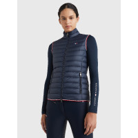 Colete sem mangas Tommy Hilfiger Equestrian feminino leve com penas recicladas Céu do deserto Azul